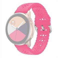 For Samsung Galaxy Watch4 40mm/44mm/Watch4 Classic 42mm/Garmin Venu 2 Plus Plum Blossom Silicone Band 20mm Soft Hollowed-out Sport Strap Wristband