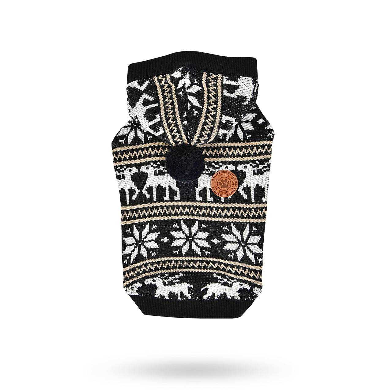 PRANCER - Stickad Hundtröja Med Luva - black (m)