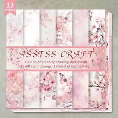 TEMU 12pcs Scrapbooking Paper, Heavyweight Cardstock, 6x6" , For Bullet Journal, Collage, Greeting Cards, Crafts, With No Electricity Or Batteries Needed, For All