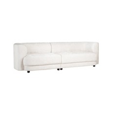 Davina 3-personers sofa i polyester B250 cm - Sort/Cremehvid