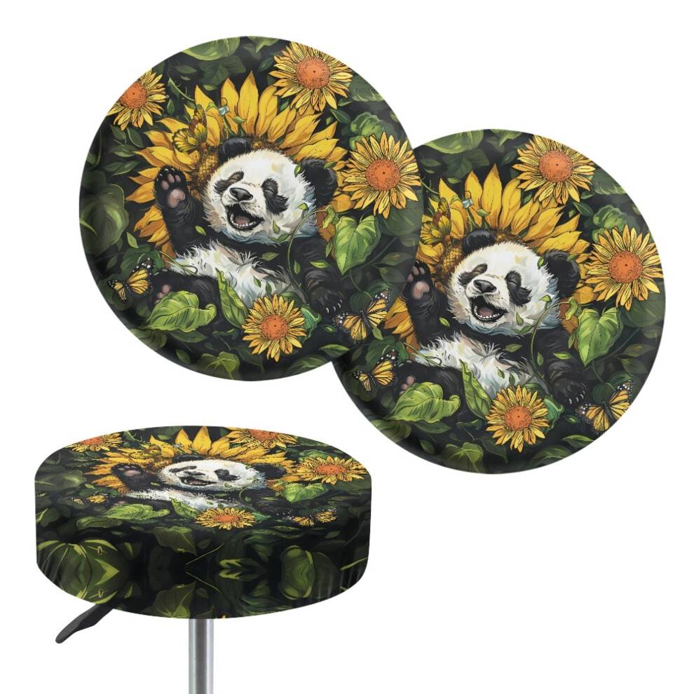Sædehyndebetræk til Sunflower Panda-stol, dyreprint, polstret 13"-15", støvtæt, pakke med 2, kompatibel med sminkebord/kontor/sadelstole