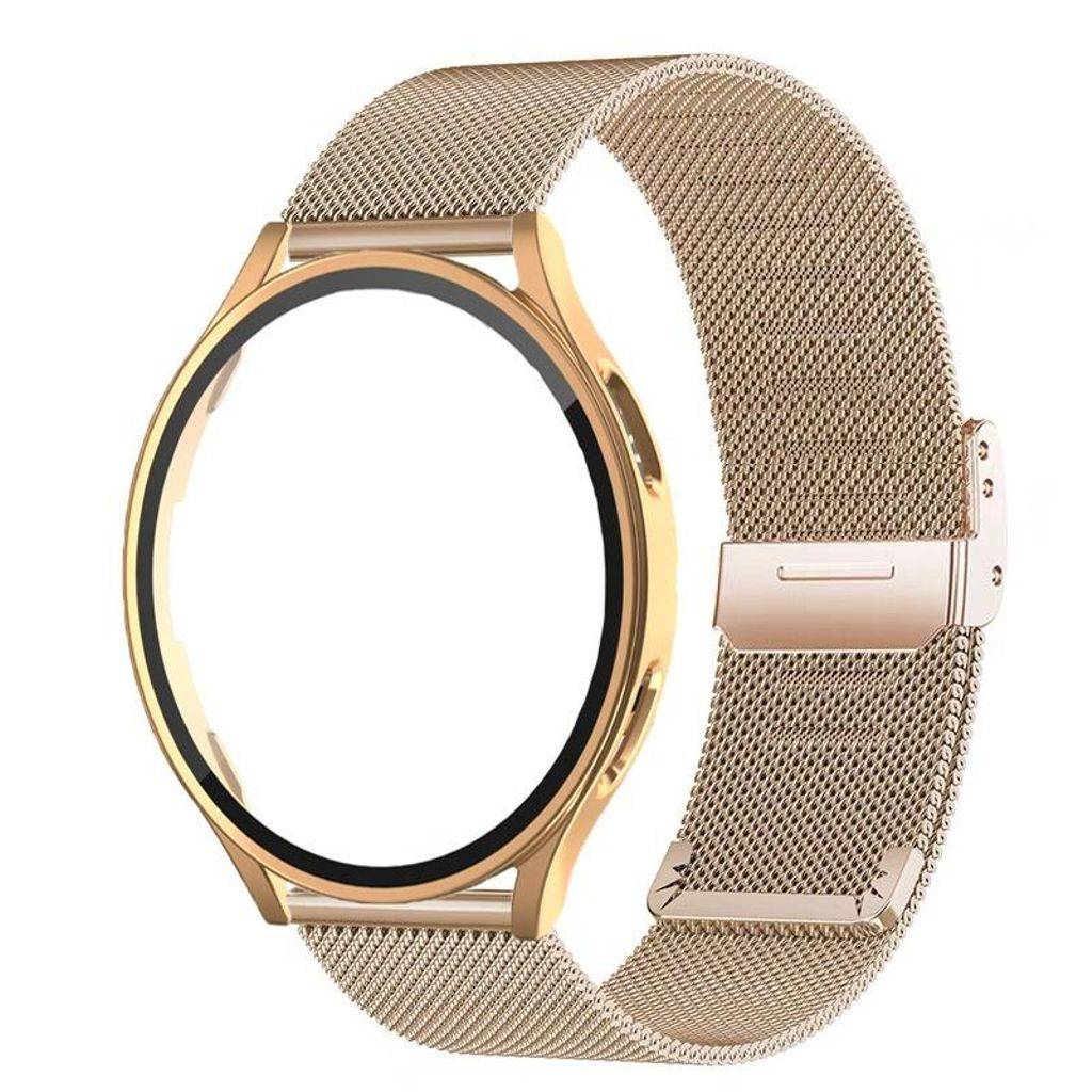Samsung Galaxy Watch7 44mm Milanese Klockarmband + inbyggt skärmskydd - Roséguld