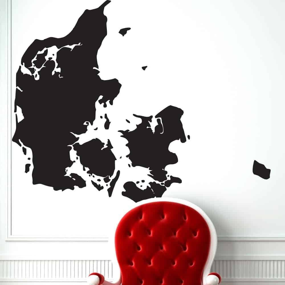 Danmarkskort - Wallsticker