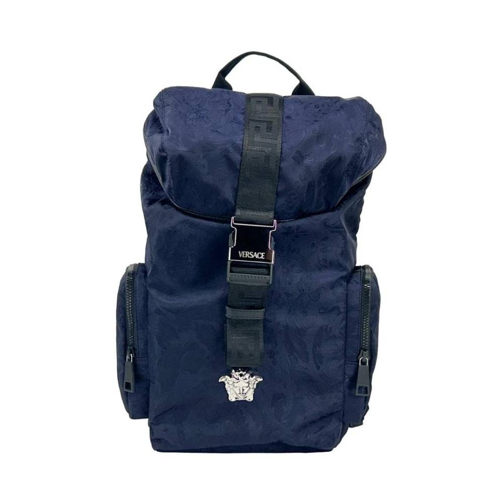 Versace Medusa Nylon Buckle Drawstring Backpack - Tasker - Dame - Grå - ONE SIZE - Nylon
