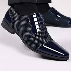Men's Dress Shoes Casual Shoes Business Formal Low Top Lace Up Shoes(Please Choose One Size Down ) - Blue - CN40,CN41,CN42,CN43,CN44,CN45,CN46,CN47,CN48