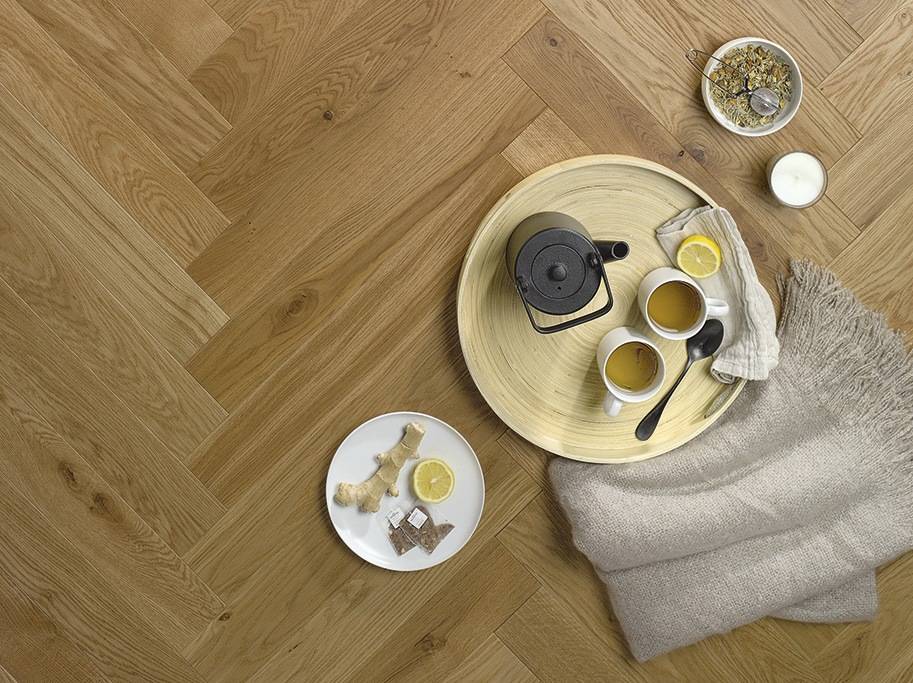 Sildeben med kliksystem - Natural Oak Original med matlak - Bredde 90 mm