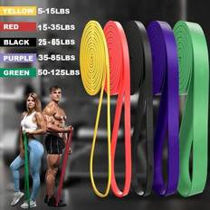 5~120lbs Fitnessmotståndsband Hemmaträning Expander Pull Up Assist Elastiska Band Boxning Agilityträning Träning Gymutrustning Yoga Pilates Tillbehör - Multi-color (Flerfärgad)