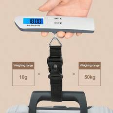 1pc Portable Luggage Scale, High Precision Travel Digital Hanging Scales With Webbing Belt, LCD Display 50kg 110lbs Electronic Fishing Shopping Weighs - Grey - one-size