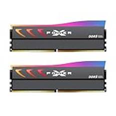 Silicon Power Storm SP064GXLWU64AFDK DDR5 64 GB (2 x 32 GB) RGB 6400 MT/s (PC5-51200) 288-stifts CL32 1,4 V UDIMM med kylfläns svart