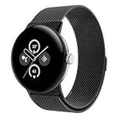 Astorgos Metal Mesh Loop Compatible with Google Pixel Watch 3 41mm Strap/Pixel Watch 2 Strap/Pixel Watch, Stainless Steel Mesh Replacement Band with Magnetic Clasp for Women Men, Black