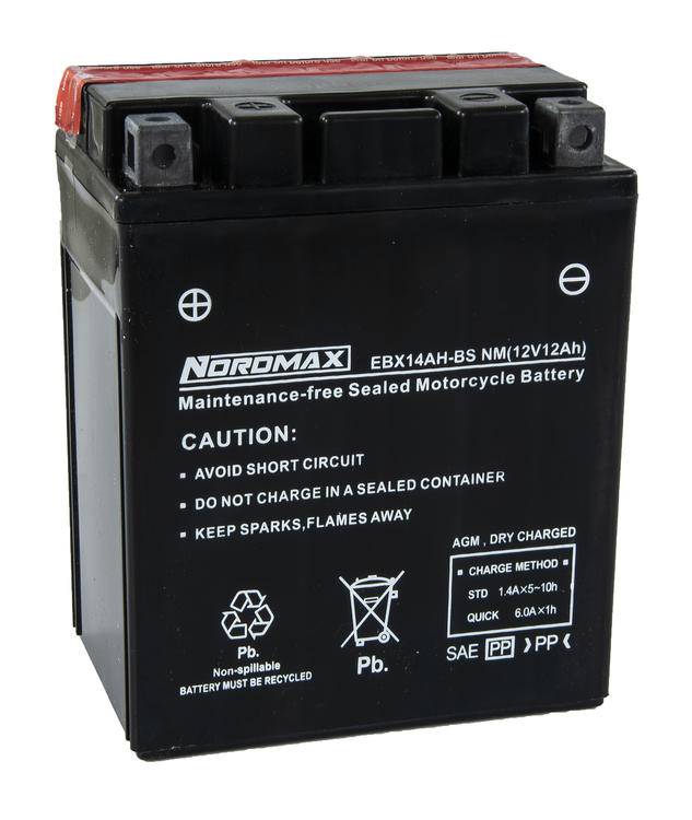 EBX14AH-BS Startbatteri MC 12V 12Ah 210A AGM