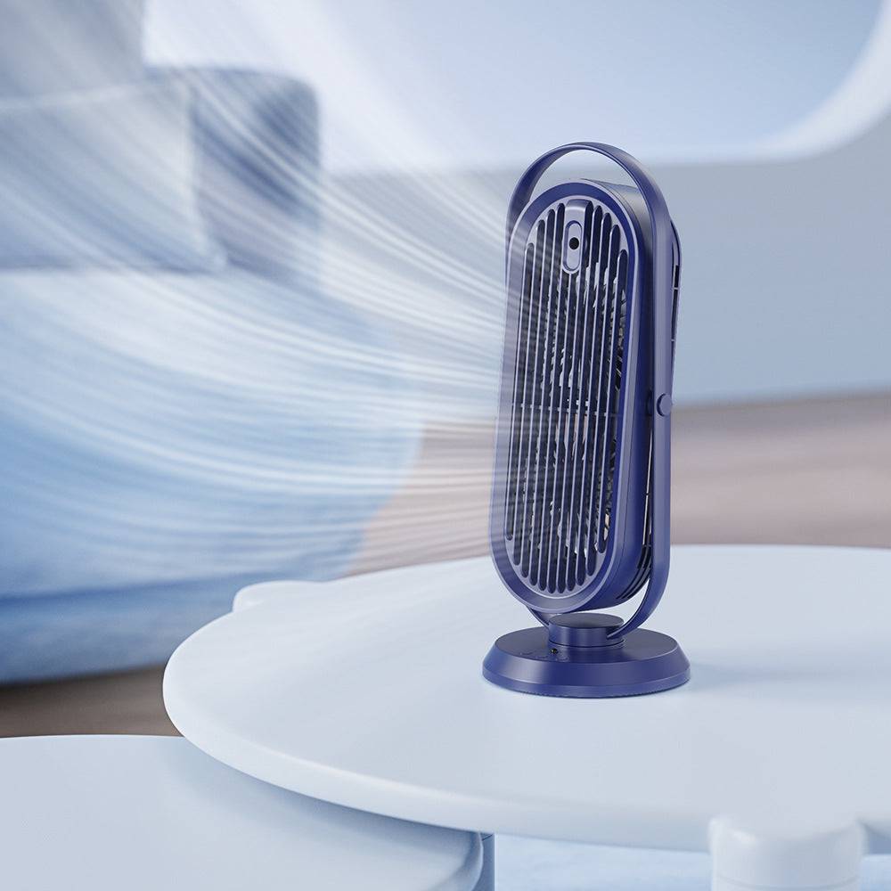 Shaking Head Spray Desktop Office USB Tower Fan Household Large Wind Humidifier Fan - Dark Blue / Plug in