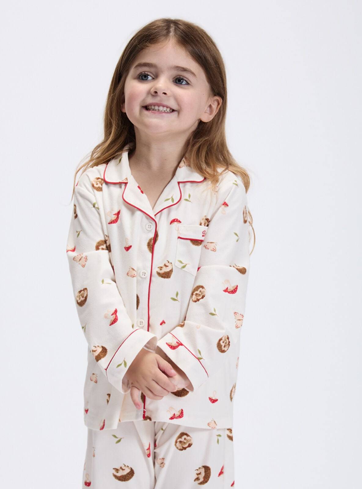 Boux Avenue Kids' hedgehog garden fleece pyjamas in a bag - Cream - 10-11