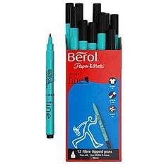 Fiberpenna BEROL Colourfine svart (12)