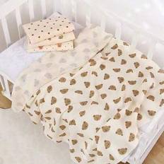 1 st muslin badhandduk för baby, absorberande badduk för spädbarn, lätt badrock i dubbla lager, inbäddad filt för nyfödda, mjuk barnfilt med tecknat t - Som visas på bilden (80cm*80cm,100*100 cm)