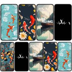 för Samsung Galaxy S24 S23 iPhone 16 15 14 Xiaomi Redmi Note 13 12 11 Plus 9 Pro Max X XR Telefonfodral Fiske Flugöring Spö Fisk Karp OPPO Huawei Skal for Samsung Galaxy A10S