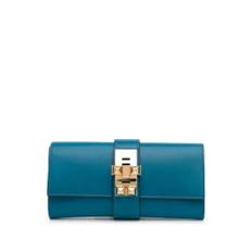 Hermès Vintage, Pre-owned, Dam, ONE Size, Pre-owned Laeder kuvertvskor - blue (ONE SIZE)