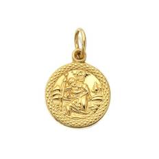 9ct Gold St. Christopher Medallion - 12mm - G5391
