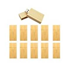 Anloter 10 st trä USB-minne minne tumme pinne pendrive färg karboniserad bambu USB 2.0 hög hastighet U-disk (8 GB)
