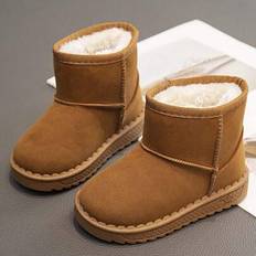 1 par barns mest sålda snöstövlar, ny vintermodell, pojk- och flickstövlar med plyschfoder, halkfri varm slip-on-design, - Brun (EUR34,EUR35,EUR22,EUR23,EUR24,EUR25,EUR26,EUR27,EUR28,EUR29,EUR30,EUR31,EUR32,EUR33)