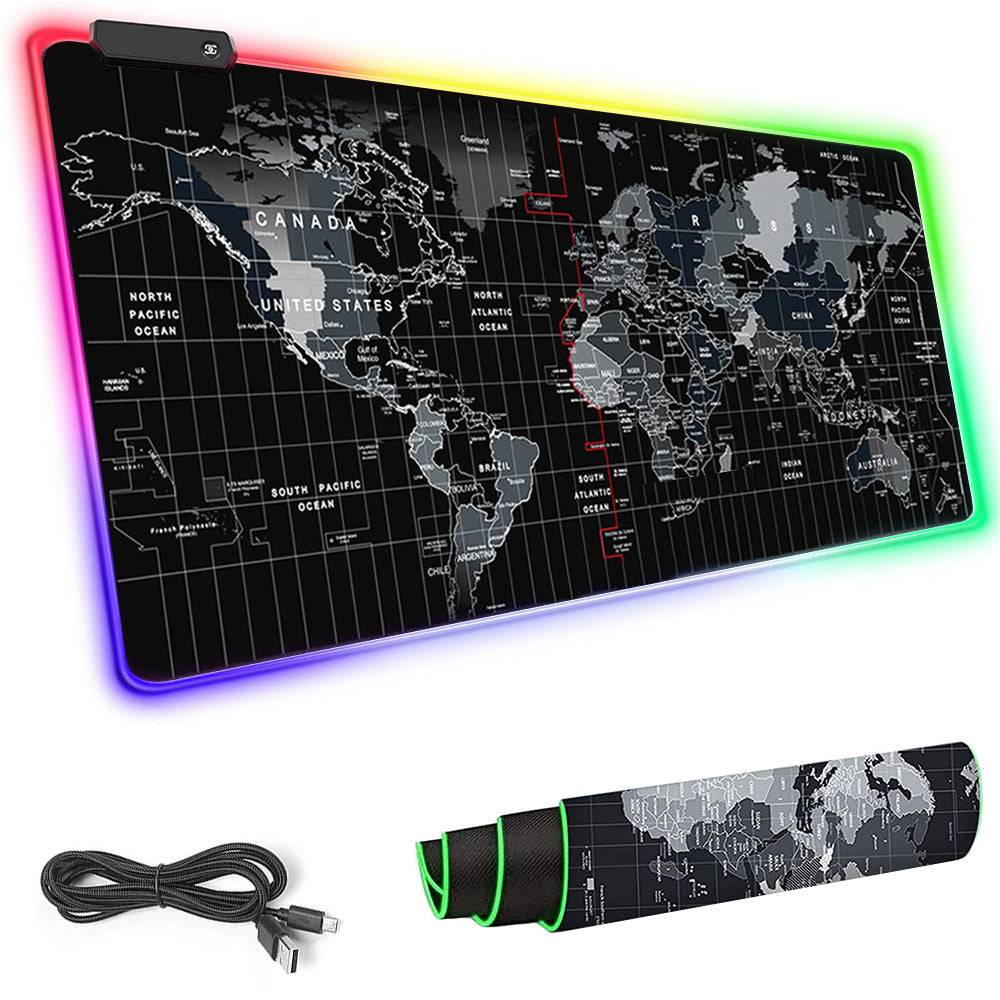 XXXL Gaming musemåtte med LED Lys 90x40 cm