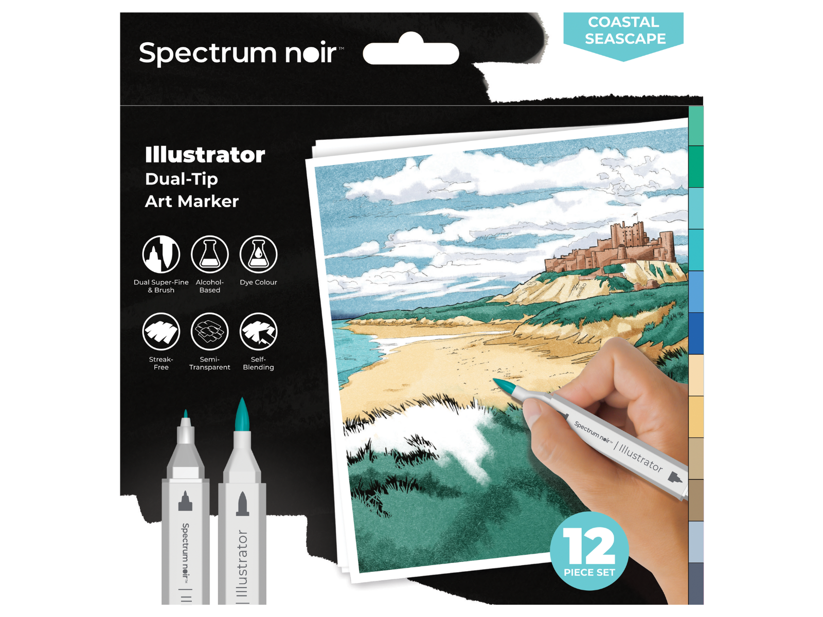 Spectrum Noir-Illustrator 12pc-Coastal Seascape