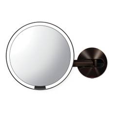 Simplehuman makeup spejl med lys, sensor, Ø23 cm, mørk bronze