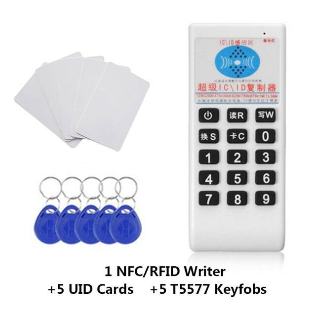 Rfid handhållen läsare 125 khz -13.56 mhz kopiator duplikator cloner rfid nfc id/ic kortläsare & författare kort läsare författare - Stil c