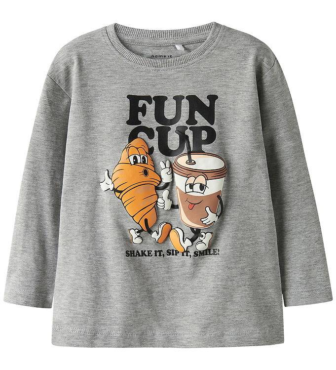 Name It Bluse - NmmRasmus - Grey Melange - Name It - 3 år (98) - Bluse