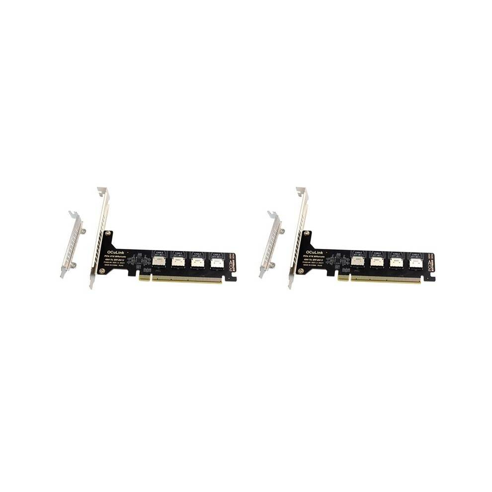 2X PCI-E X16 Split 4 Oculink Expansion Card SFF8611&8612 NVME PCIe Solid State Drive Adapter