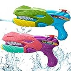 Beyiudefu Vattenpistol Barn 2 Pack Vattenpistol Leksaker Vapen Vattengevär Leksak För Barn Utomhuslek Pool Strand