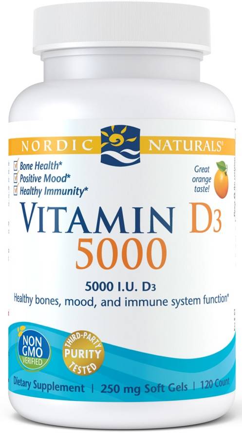 Vitamin D3 5000, 5000 IU Orange - 120 softgels
