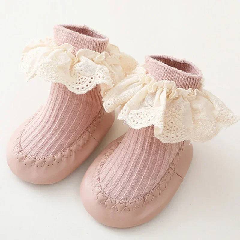 Mini Fashion™ - Söt & säker - strumpskor för barn Rosa / 2 (6-12 månader) | Pedagogiska Träleksaker