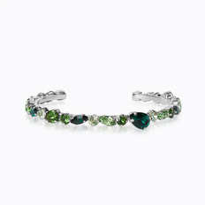Caroline Svedbom Antonia Bangle Armband / Green Combo (Rhodium)