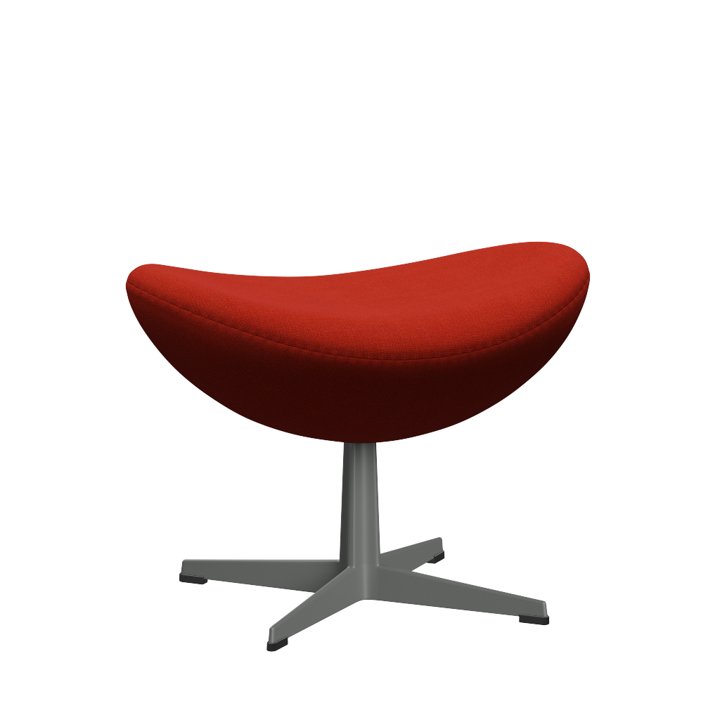 3127 Fodskammel til Ægget, stel i silver grey af Arne Jacobsen Hallingdal - 600 Orange - Jacobsen Plus