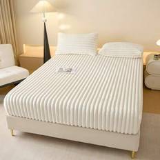 1pc Fitted Sheet, Bedding, Mattress Protector, Bed Cover, Cozy Home Textile, Soft-Comfortable Mattress Cover, Solid Color Sheet, Deep Pocket, Bed Shee - Beige - Multi-size