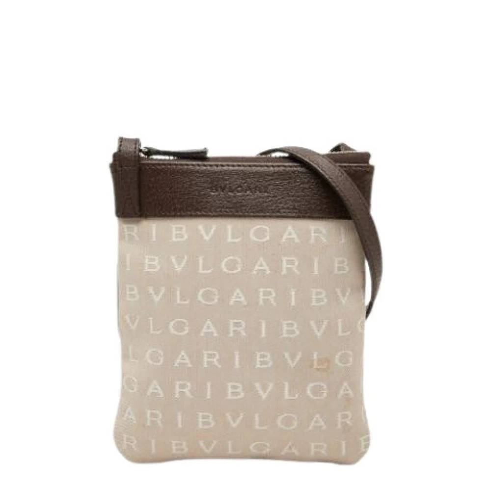 Bvlgari Vintage Pre-owned Canvas Skuldertaske - Vintage - Dame - Beige - ONE SIZE - Uld