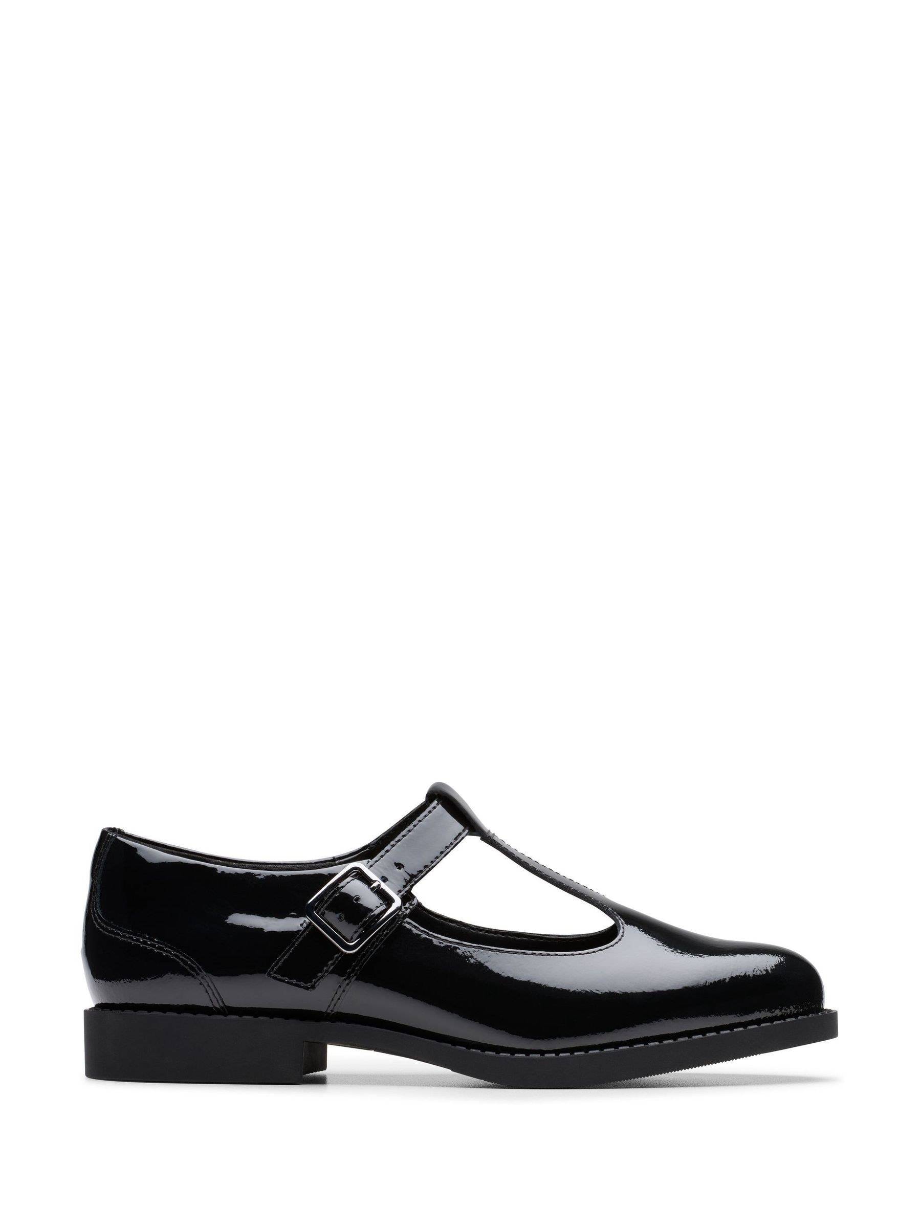 Clarks Clarks Black Patent Standard Fit (F) Older Girls Tapa Hope Mary Jane Shoes - EU 39 (UK 5.5 F)