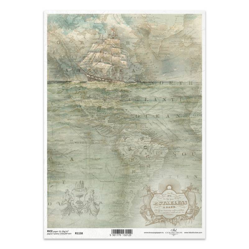 Itd Collection - Rice paper - rispapir - A4 - 1 ark -Kort & skib