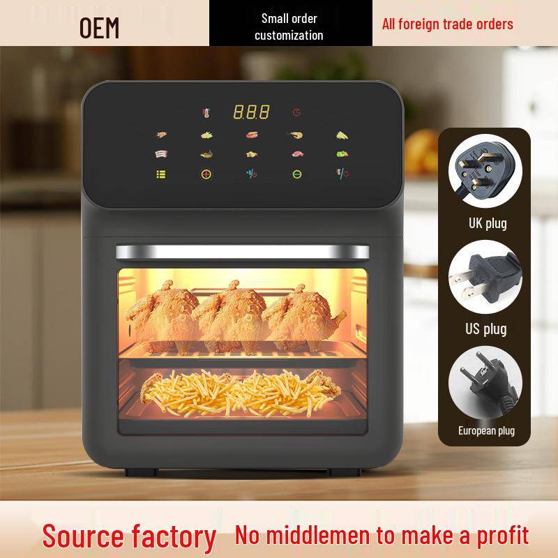 Multifunktionell Smart Airfryer och Stor Kapacitet Elektrisk Ugn - Kompatibel med Europeiska, Amerikanska, Brittiska Standarder