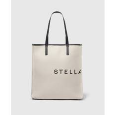Stella McCartney - SMC Canvas Large Tote Bag, Woman, Ecru and black