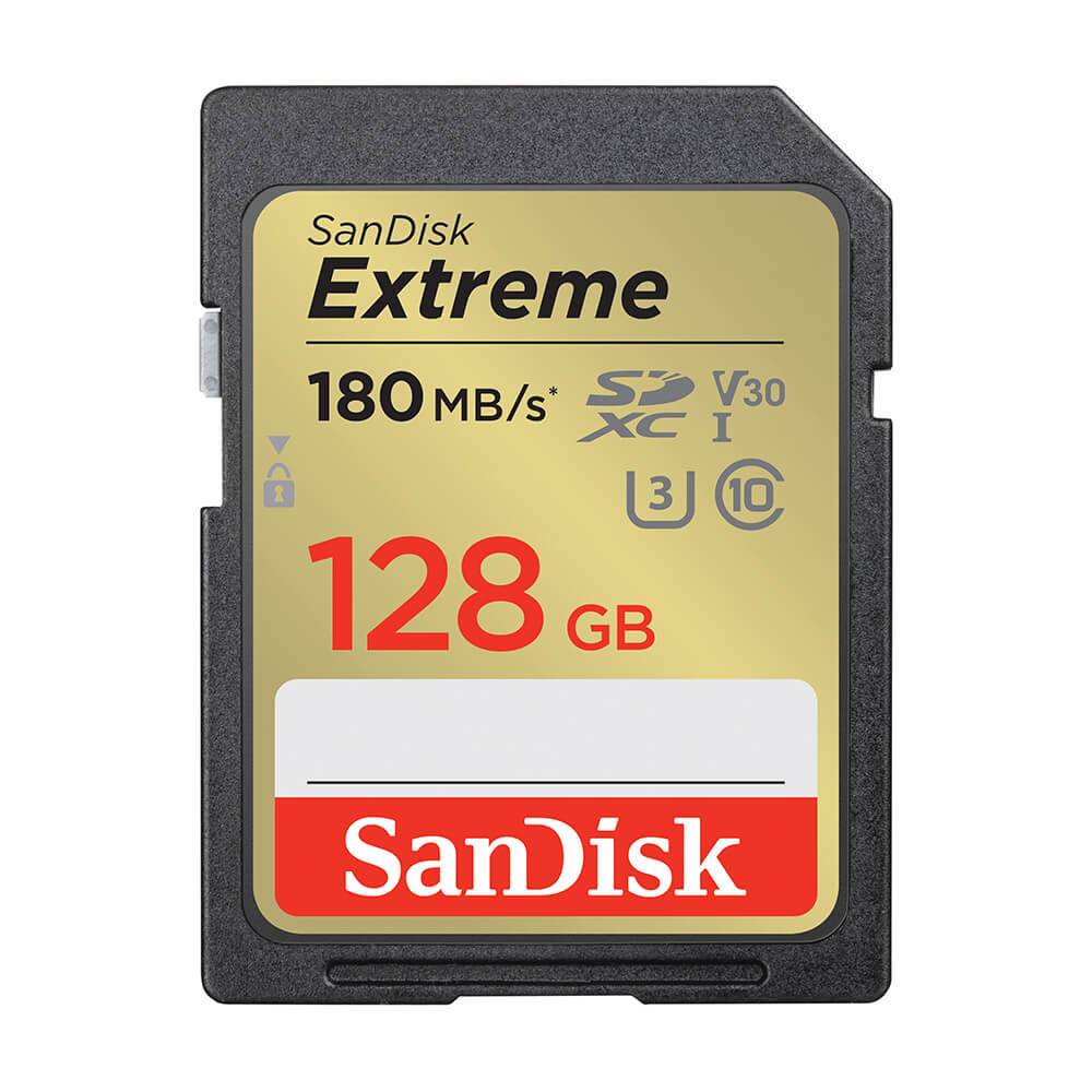 SANDISK SDXC Extreme 128GB 180MB-s UHS-I C10 V30 U3