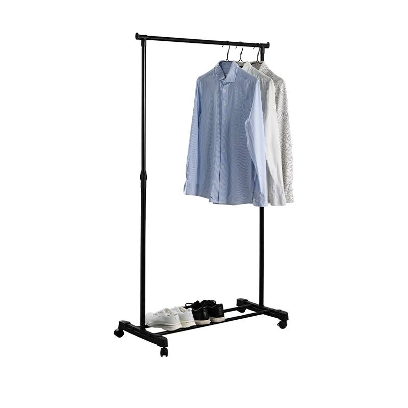 Garderobestativ justerbart sort 81x42x100-170 cm