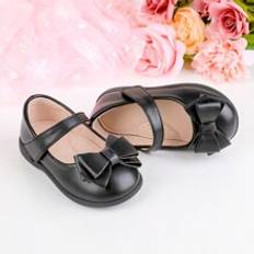 Back To School/Party Elegant Black Bow Decor Kids Flat Shoes