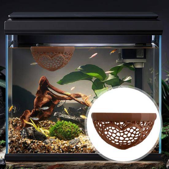 Flytande Betta-Hängmatta 3D-Grotta Fiskgömma Akvarium Tryckt Räkhängmatta Betta-Matare Vila svart