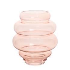 Hestia Handmade Coloured Glass Round Tapered Vase - Pink One Size