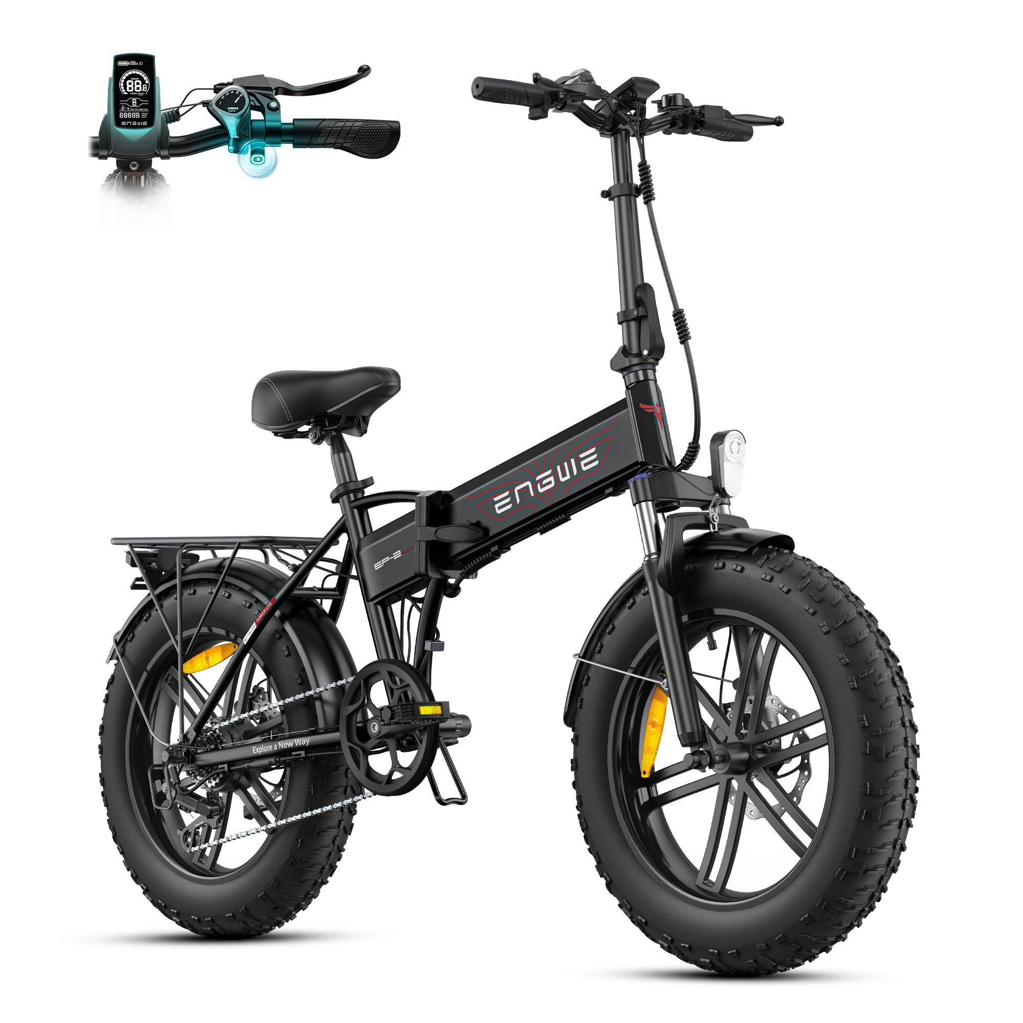 ENGWE EP-2 BOOST Elcykel Vikbar Vridmomentsensor 250W Motor 25 KM/H 55 Nm Vridmoment Elcykel 20x4 Feta Däck E-cykel grå