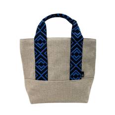 Jute Tote Bag LT Deli POINT tape [Rootote] Women's (Blue) blå