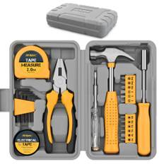 tool set for home for DIY tool kit including replacement screwdriver and basic small tool tool box compact tool yellow Hi-Spec 24-piece use, gul