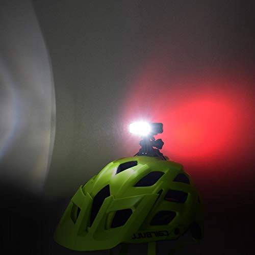 WASAGA Lampa till cykelhjälm, 200 lumen, LED, cykelhjälmlampa, 3 lägen, USB-uppladdningsbar, vattentät, cykel, framlykta, 5 lägen, baklykta, perfekt för cykling eller utomhusaktiviteter